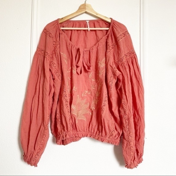 Free People boho Maria Maria Puff sleeve boho top - Picture 6 of 9